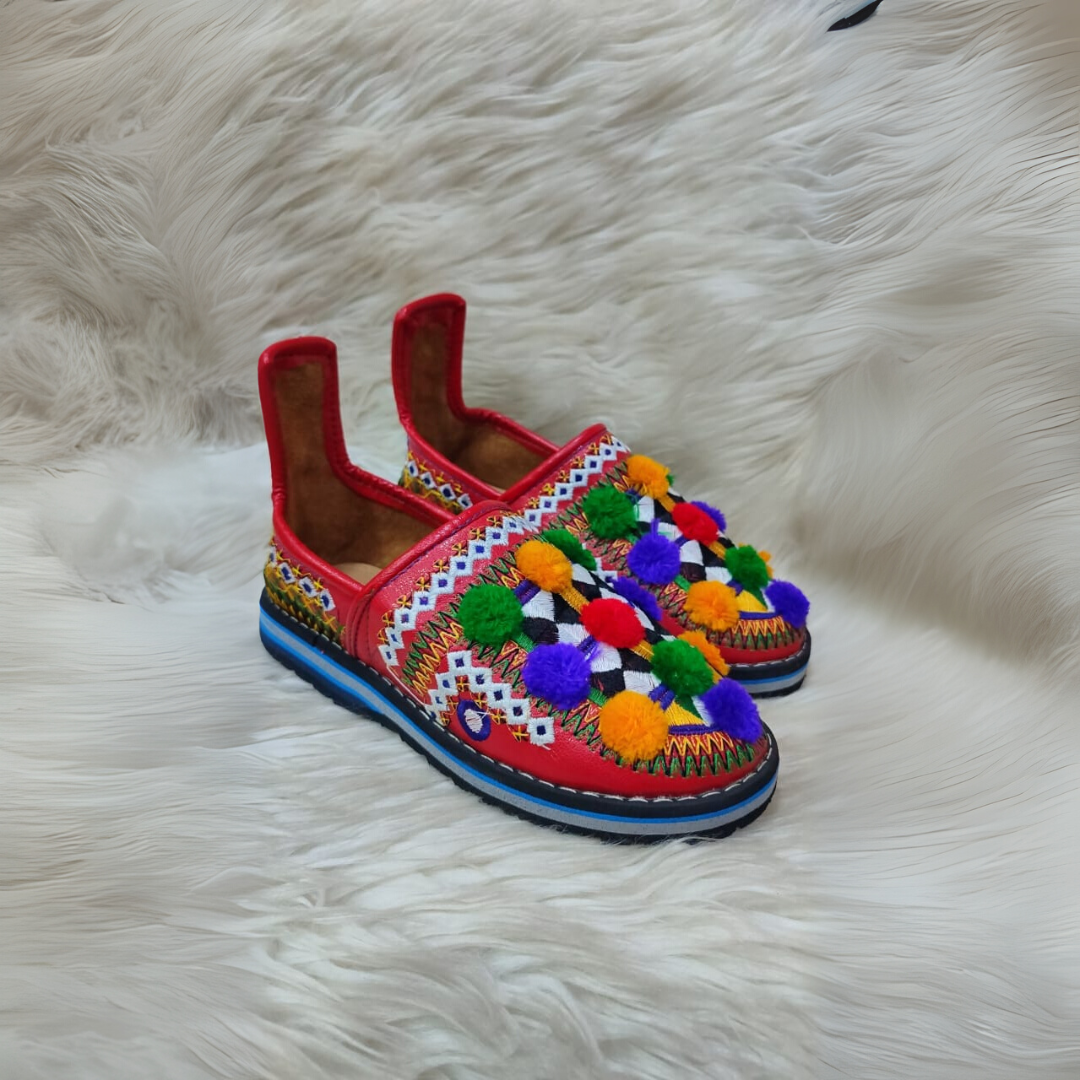idookan Babuchas de Cuero Rojo