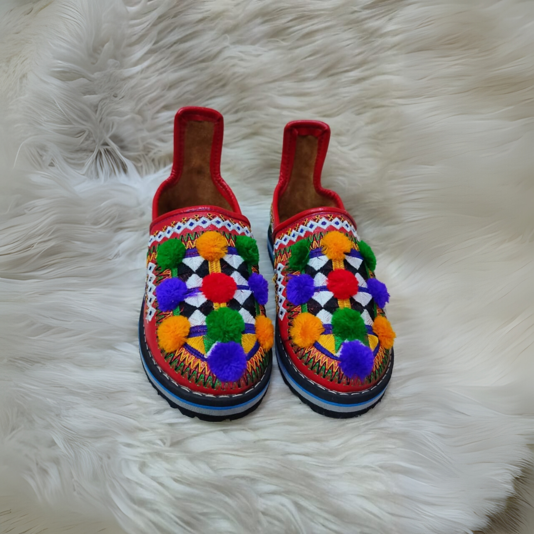 idookan Babuchas de Cuero Rojo